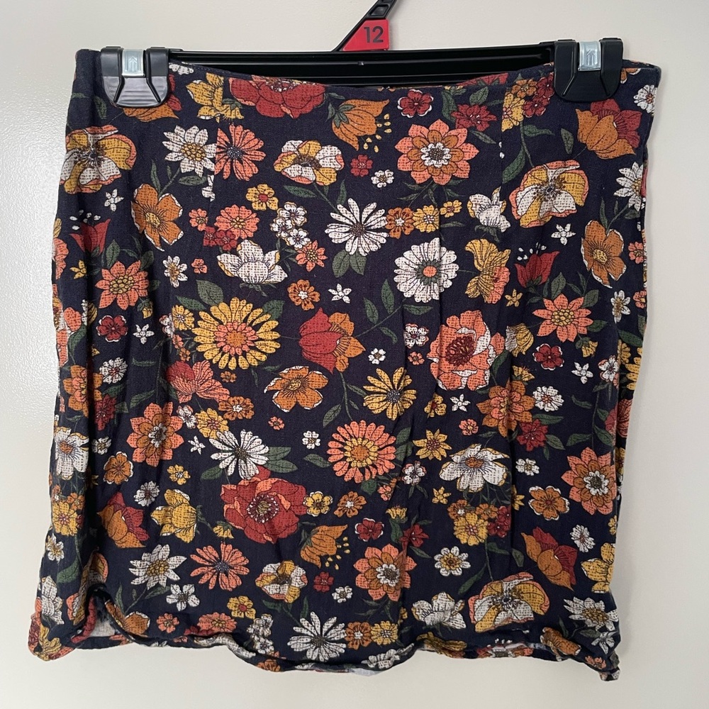 ✨HOST PICK✨ Ghanda Navy Skirt with Colourful Flower Print - Picture 1 of 1